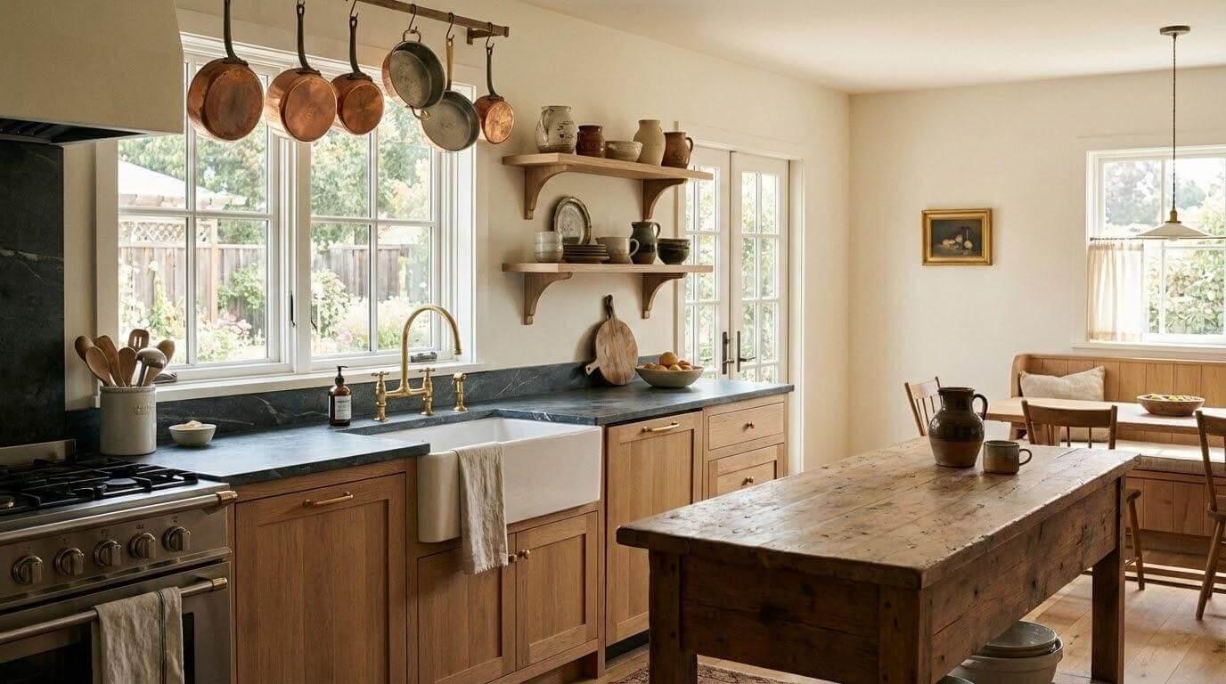 Kitchen with sink, stove, and window