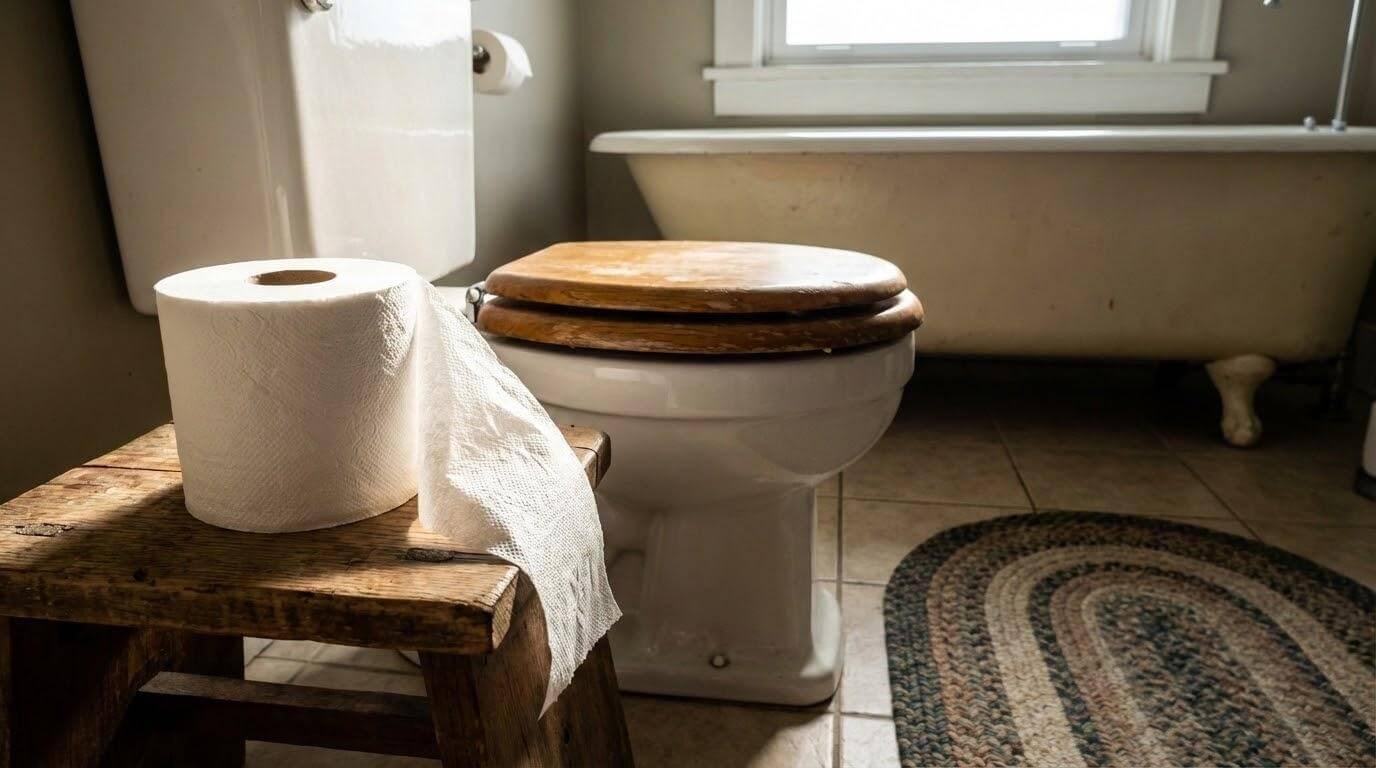 White toilet next to bathtub